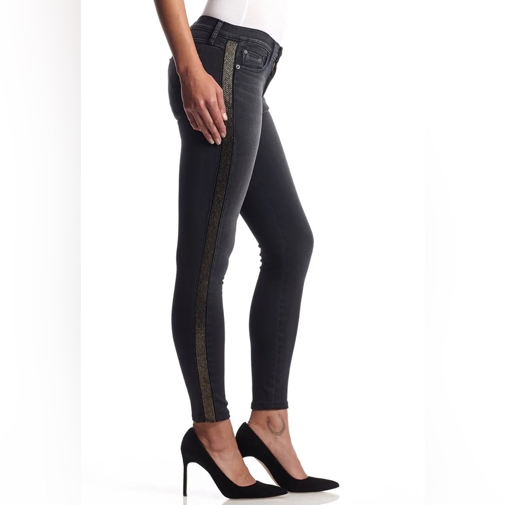 Hudson Black Luna Ankle Jeans With Studded Detail - Size 30